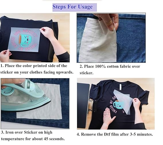 DTF Stickers – Durable Heat Transfer Stickers for Clothing, Fabric & Custom Branding | Waterproof, Fade-Resistant. (6x6)