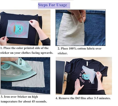 DTF Stickers – Durable Heat Transfer Stickers for Clothing, Fabric & Custom Branding | Waterproof, Fade-Resistant. (6x6)